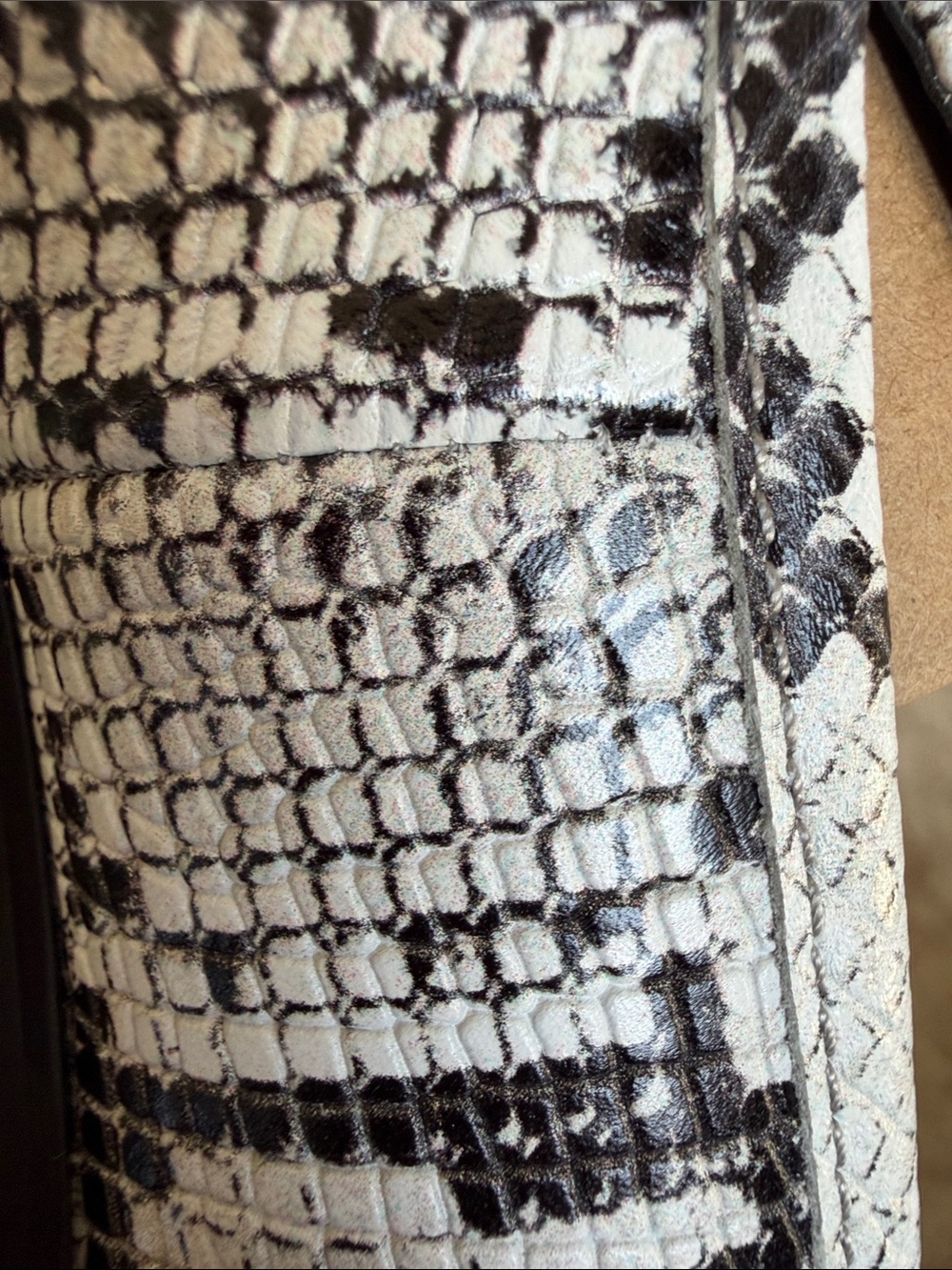 Women’s Michael Kors Snake-Print Penny Loafers in Black & White - Picture 7 of 8